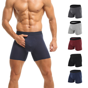 कस्टम लोगो 95% कपास 5% स्पैन्डेक्स आदमी ठोस रंग लुभावनी पुरुषों के बॉक्सर ब्रिश - Product Image 1