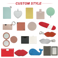 Miroir de maquillage rond en gros avec étui rotatif en cuir PU, logo personnalisé, marque privée, miroir de poche compact portable