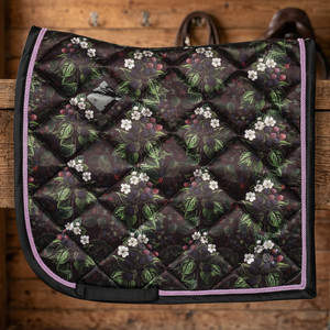 Tapis de selle matelassé floral en coton et polyester respirant pour l'équitation, le dressage et le saut d'obstacles, idéal pour la compétition et l'entraînement - Product Image 3