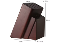 Ensemble de 16 blocs de couteaux de cuisine Messer en acier inoxydable forgé de haute qualité avec manche en bois de Pakawood