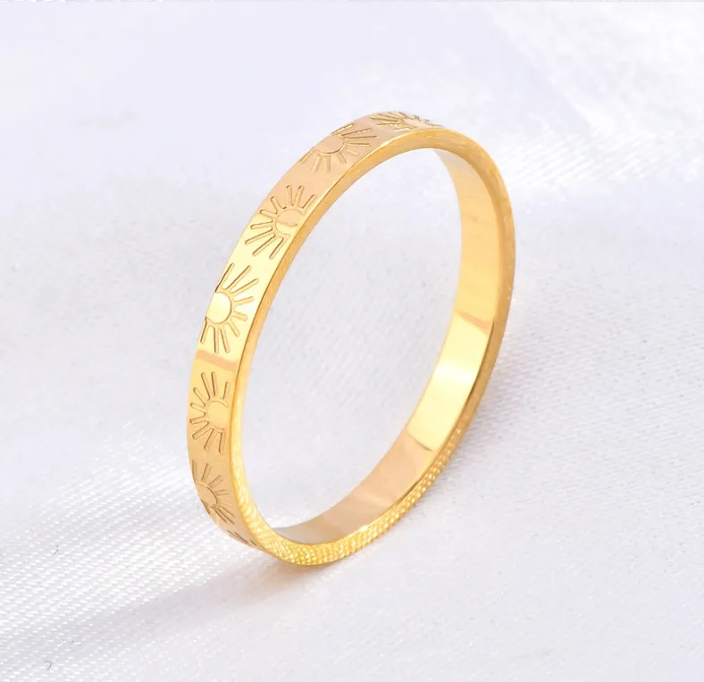 Кольцо из нержавеющей стали с золотым покрытием