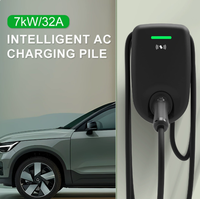 Nuevo Cargador de Pared BYD de 7kW 32A con Corriente Ajustable, Estación de Carga para Vehículos Eléctricos Tipo 2 con WiFi y Aplicación