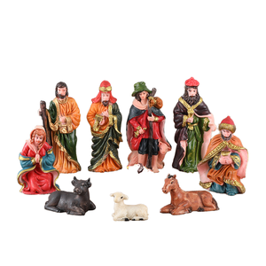 Lot de 10 figurines personnalisées en résine écologique pour crèche de Noël, décorations de scène de la Nativité chrétienne pour la maison - Product Image 1