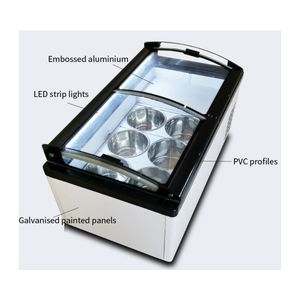Prix bas Dessus de <span class=keywords><strong>table</strong></span> Italien Batch Gelato Deep Mini Ice Cream Display Congélateur Case Vitrine Cabinet et Réfrigérateur Comptoir Réfrigérateurs - Product Image 5