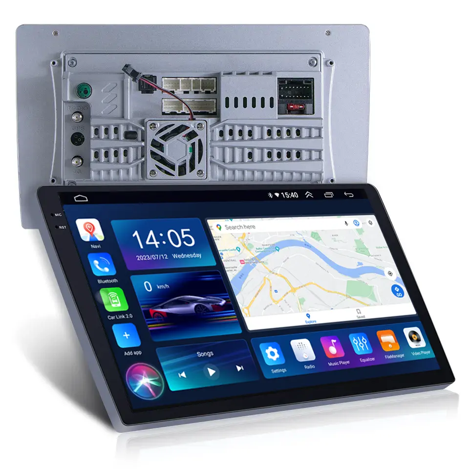 Ts18 radio mobil android 9 inci, RAM 2GB ROM 32GB pemutar Video Multimedia GPS BT kontrol roda kemudi