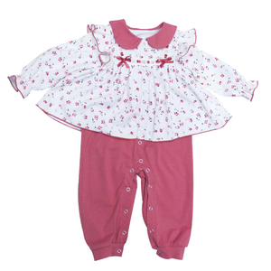 Jumpsuit kustom bayi anak-anak, jumpsuit lengan panjang motif bunga musim semi musim gugur 2 potong - Product Image 3