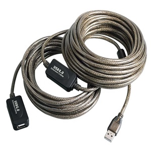 Cable de extensión <span class=keywords><strong>usb</strong></span> negro transparente, <span class=keywords><strong>20</strong></span> <span class=keywords><strong>metros</strong></span>, macho a hembra, con 2 IC, disponible - Product Image 1