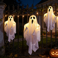 Fantômes suspendus d'Halloween à LED, fantômes volants, 3 modes, alimentés par piles, pour décoration extérieure et intérieure, arbre, cour, véranda, chambre