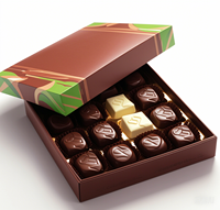 Boîtes cadeaux écologiques en papier carton noir et blanc pour biscuits au chocolat Boîte d'emballage pour chocolat à dessert avec séparateurs en PET