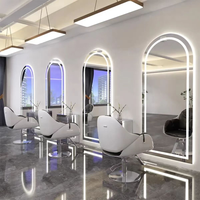 Miroir Mural LED Luxe Moderne Grande Station pour Salon de Coiffure et de Beauté avec Éléments Décoratifs
