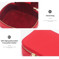 Étui et boîte à bijoux de voyage multifonction en cuir Novote Fashion avec fermeture à glissière - Petit rangement portable pour bagues et boucles d'oreilles