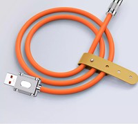 Kabel Data Tipe-C Pengisian Cepat 120W 3A Harga Terjangkau, Konektor Logam Silikon Cair Paduan Seng, Konduktor Tembaga Berlapis Timah untuk
