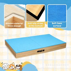 Mesa de Entrenamiento para Mascotas de Madera, Superficie Azul Antideslizante, para Perros Pequeños, Equipo de Agilidad, Plataforma Conectable, Diseño Duradero - Product Image 3
