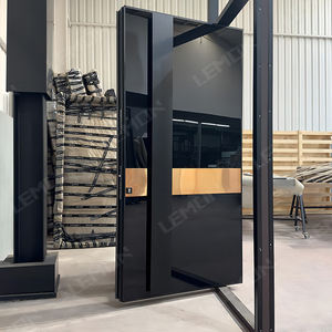 Puerta delantera moderna de acero inoxidable 304 estándar de EE. UU. Puerta pivotante delantera de seguridad exterior Puerta pivotante de hierro de entrada moderna - Product Image 6