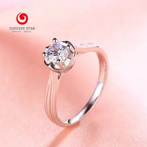 사용자 정의 보석 빛나는 Moissanite D 색상 VVS 925 실버 여성 보석 Moissanite 반지