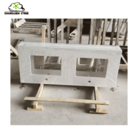 Finition brillante en marbre artificiel blanc préfabriqué Cararra pour îlot de cuisine, bar, salle à manger, chambre, jardin extérieur