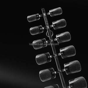 전체 커버 <span class=keywords><strong>Xtra</strong></span> 짧은 사각형 네일 프레스 팁 비 C 곡선 인공 네일 아트 에칭 스타일 투명 상자 패키지 손톱 - Product Image 5