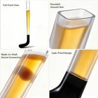 Verre à bière en forme de bâton de hockey sur glace, personnalisé en gros, verre à bière fantaisie pour les fans, cadeau