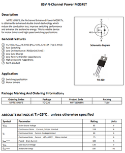 MPT110N8F6 TO-220 118A 85V MOSFET canal N - Product Image 3