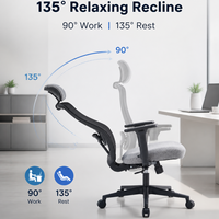 Chaise de bureau exécutive contemporaine Ruibao avec appuie-tête réglable, accoudoirs 3D et soutien lombaire ergonomique