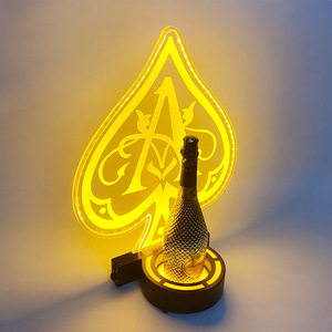 Ace Of Spades Wine Holder With <b>Led</b> <b>Light</b> For Party <b>Bar</b> Ktv Champagne Display Stand Modern Design 5510 - Product Image 2