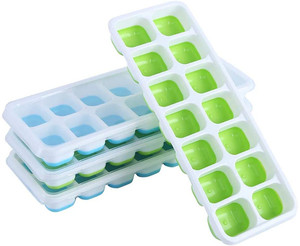Bac à glaçons en silicone personnalisé à 14 compartiments avec couvercle flexible amovible et démoulage facile - Product Image 4