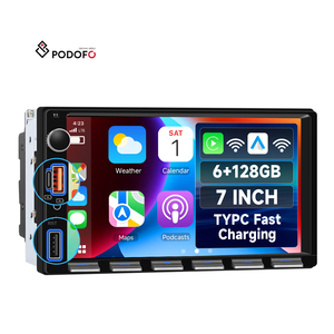 <span class=keywords><strong>Autoradio</strong></span> Android Podofo 7 pouces avec écran tactile IPS, 6+128 Go, CarPlay, Android Auto, GPS, WiFi, FM, RDS, <span class=keywords><strong>USB</strong></span>, avec clavier piano, OEM/ODM Factory - Product Image 1