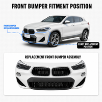 Cocok untuk Perakitan Bumper Depan Mobil X2 F39 dengan Lampu Depan OE 51117499467 Suku Cadang Bodi Mobil Pengganti Langsung Grosir Pabrik