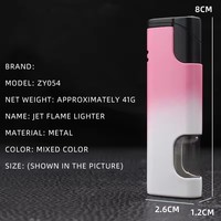 Briquet à flamme jet en métal ZY054 au design moderne, coupe-vent, avec sifflet, idéal pour les cadeaux d'affaires et la vente en gros