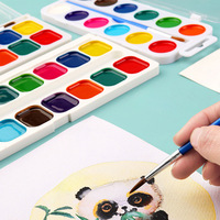 Peinture aquarelle semi-sèche solide lavable Paintway, 12 couleurs, 5g, pour peinture sur toile, cadeau de Noël pour enfants, Chine