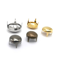 Boutons-pression magnétiques personnalisés en usine, rivets en strass, forme de fleur, alliage de zinc, griffes, clous en cristal, Guangdong Leather