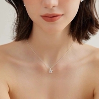 Collier à fleurs pour femmes, en argent Sterling S925, Simple et élégant, polyvalent, Unique, ambiance de luxe légère, aspect haut de gamme, 0297