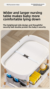 Multi-Functional Foldable Baby Changing Table with Bathtub, Adjustable Height & <b>Storage</b> for Newborn Care, Bath and Massage - Product Image 4