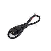Cable MX1.25 de 4 Pines a USB, Puerto Hembra USB Tipo A, Aprox. 30 cm de longitud total, adecuado para diversos dispositivos electrónicos digitales.