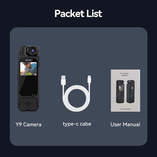 Portable Pocket Camera with Screen Portable Recorder Audio and Video Recording Clip-on Camera HD, Infrared Night Vision Portable
