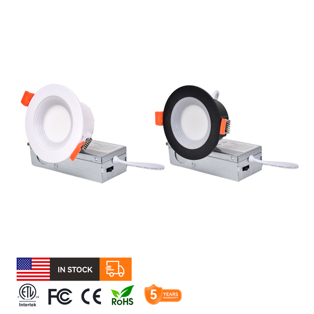 USA Stock 5CCT Selectable LED Panel Light Anti-Glare Recessed Downlight with Night Light Energy Efficient ETL