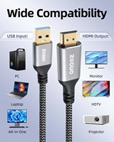 ZOGUO USB3.0 a HDMI Cable carcasa de aluminio nailon trenzado soporte Full HD 1080P comparable para monitor de televisión REPRODUCTOR DE DVD