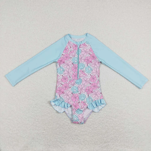 Traje de Baño de una Pieza para Bebés Recién Nacidos, Transpirable, Suave y Ecológico, con Estampado Floral y Volantes - Product Image 6
