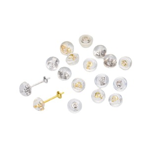 Clous d'oreilles en argent S925 WENCHI, accessoires DIY pour perles avec embouts en silicone sertis de diamants, modèle 11066, fabriqué en Chine - Product Image 4