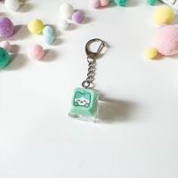 Custom Laser Engrave Keycap Keychain Fidget Toys Button Cap Fingertip Button Keychain Toy Colorful Light Switch Key Ring