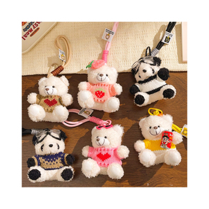 Factory Wholesale <strong>Custom</strong> Plushy <strong>Toy</strong> <strong>Keychain</strong> 12cm Cute Cool Bear <strong>Plush</strong> Animal <strong>Toys</strong> <strong>Keychain</strong> - Product Image 1