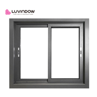 Fenêtres coulissantes Luvindow à double vitrage, système coulissant à 3 rails, jardin, 1,2x1,2, fenêtre de sécurité, fenêtre coulissante en aluminium