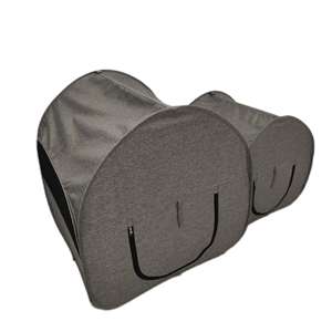 Gri Oxford bez kedi köpek <span class=keywords><strong>2</strong></span> 1 Pet çadır ev rahat uzay küçük hayvanlar oturma odası için dev fermuar katlanabilir oyun ve uyku - Product Image 3