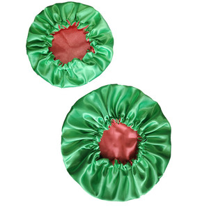 Créez votre logo – Ensemble bonnet de nuit en satin double couche pour cheveux bouclés, personnalisable et ajustable, pour maman et moi - Product Image 1