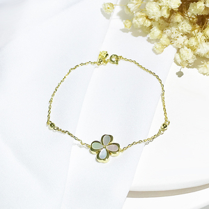 Pulsera de trébol de amor chapado en oro para mujer, conjunto de joyería fina de Plata de Ley 925, exquisita pulsera artesanal, collar, novedad - Product Image 5
