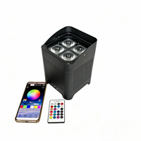 Projecteur PAR à batterie 4 LED RGBWA UV IP65 étanche, rechargeable sans fil, contrôle DMX512 par application, éclairage de scène extérieur pour mariage et fête