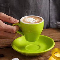Ensemble de tasses à thé et soucoupes en céramique blanche pour expresso, logo personnalisé, tasse à café en porcelaine, design moderne japonais, cuillère pour