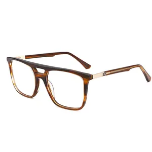 Best Selling Cool And Colorful Double Bridge Acetate Frame Eyeglasses Optical Frame Glasses Unisex