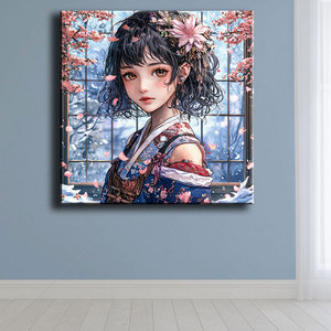 Peinture au diamant 5D DIY Ever Moment, magnifique fille en <span class=keywords><strong>kimono</strong></span> <span class=keywords><strong>japonais</strong></span> avec fleur de cerisier, broderie au diamant, mosaïque, art pop ASF2833 - Product Image 3