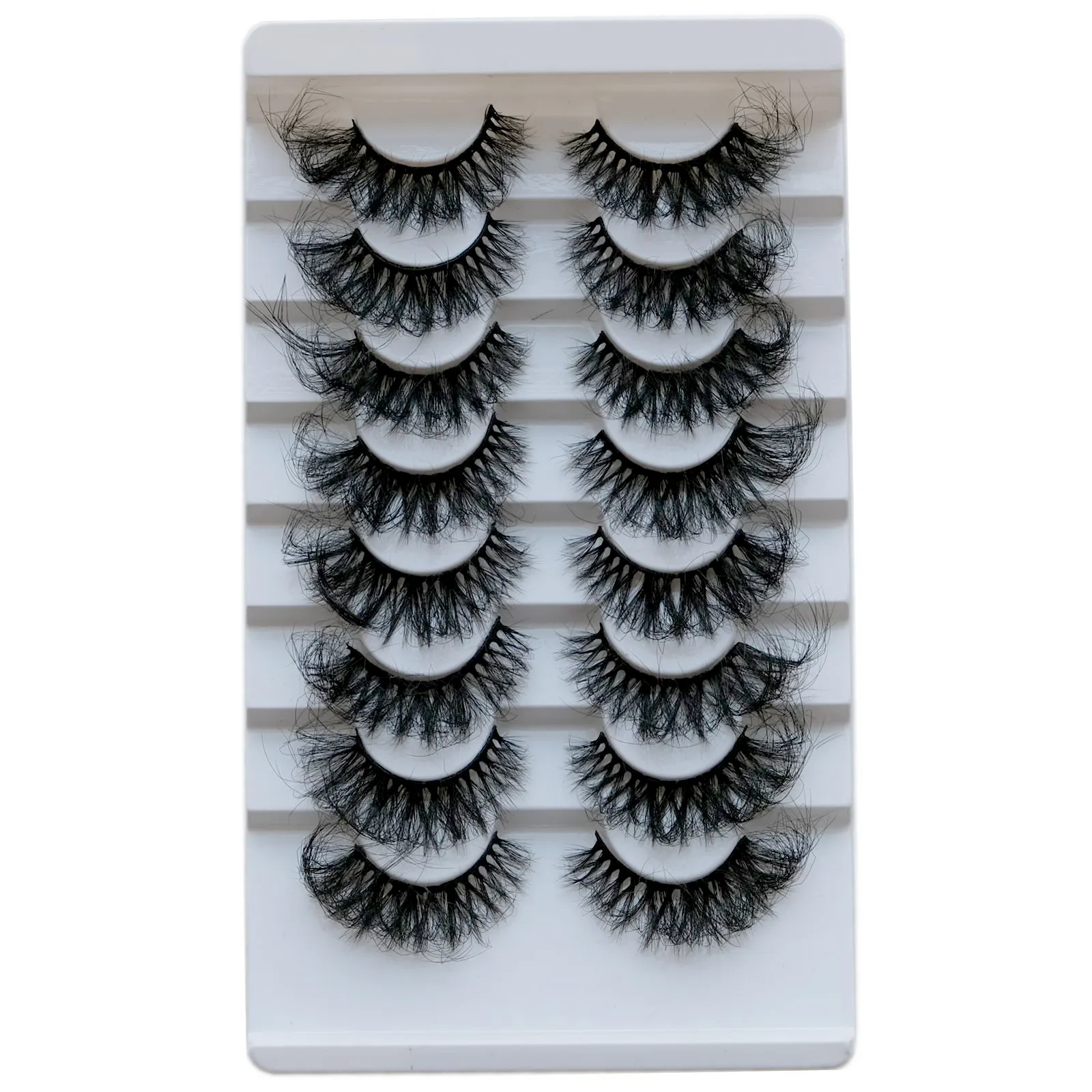 4D Waterproof 8 Pairs Lash Book Hot sale Full Strip Faux Mink Eyelashes Full Strip Lashes Long Dramatic 3D Mink Eyelashes